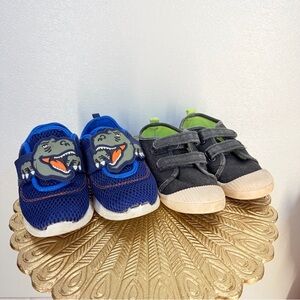Toddler Shoes Bundle Size 12 | Carter’s Dino + Cat & Jack Gray Sneakers